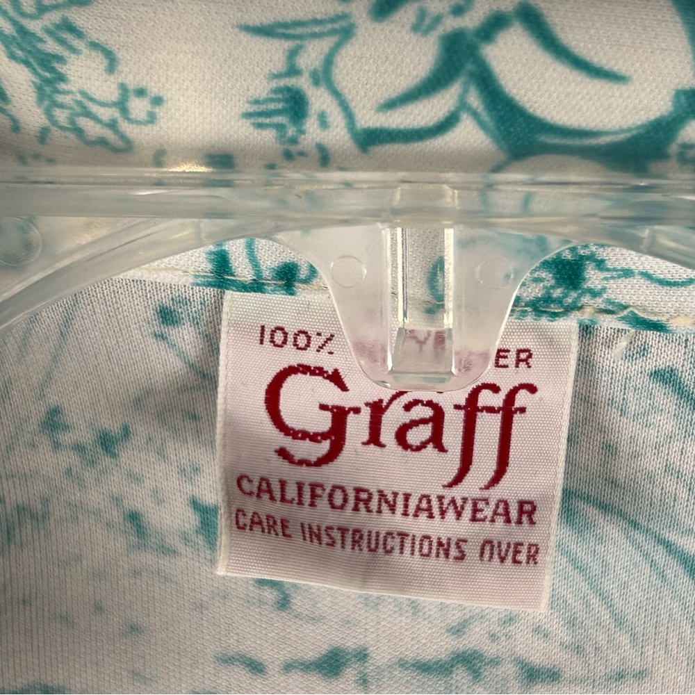 Vintage 70s Graff Californiawear Green Floral Cottagecore Blouse Size M - Picture 5 of 11